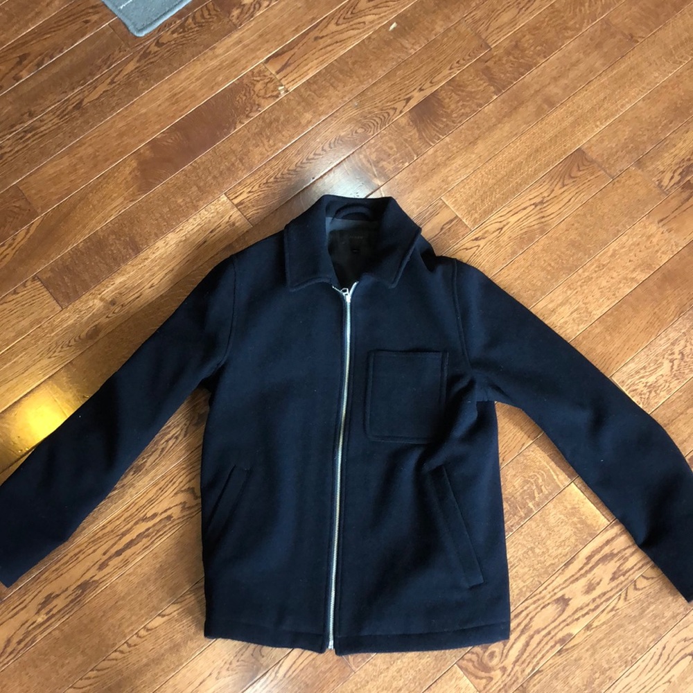 J crew navy wool coat new